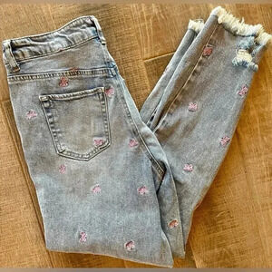 Tinseltown Butterfly Ripped Jeans NWT